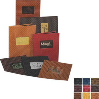Basket Weave Double Panel 2 View Menu Cover (4 1/4"x11" Insert)