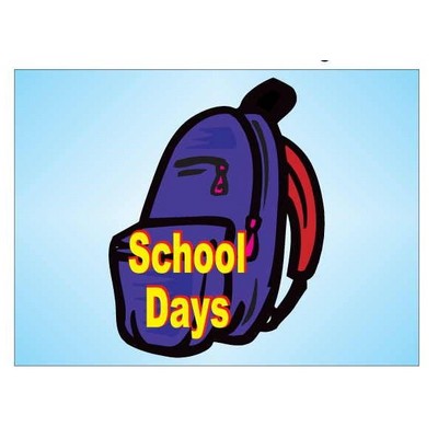 School Days Backpack Rectangle Badge w/ Bar Pin (2 1/2"x3 1/2")