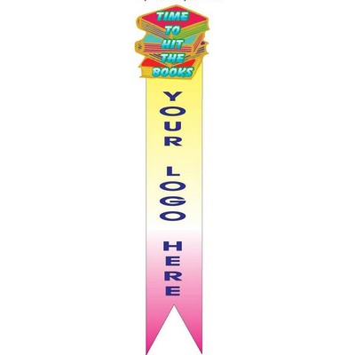 Time To Hit The Books Slogan Bookmark w/ Black Back
