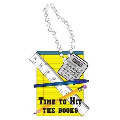School Supplies Promotional Key Chain w/ Black Back (6 Square Inch)