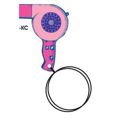 Hair Dryer Keychain w/Mirrored Back (2 Square Inch)
