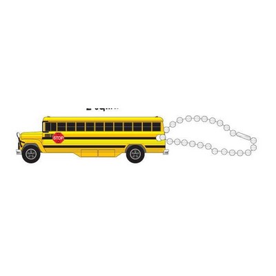 School Bus Promotional Key Chain w/ Black Back (4 Square Inch)
