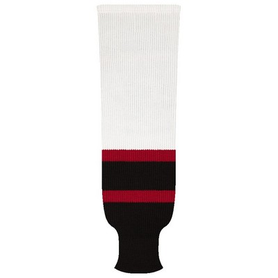 Ottawa Pro Series White & Black Home Socks w/Red Stripes
