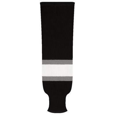 Los Angeles Pro Series Custom Black Away Socks w/White & Gray Stripes