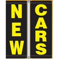 18 Oz. Vinyl Pole Banner Set - New Cars (3'x8')