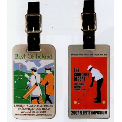 Etched Metallic Finish Luggage Tag (2 1/2")