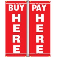 16 Oz. Nylon Pole Banner Set - Buy Here Pay Here (3'x8')