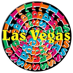 Las Vegas (Step/Repeat) Chip Magnet w/ Full Magnetic Back (10 Square Inch)