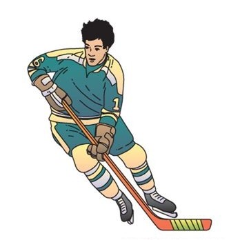 Hockey Player Promotional Magnet w/ Strip Magnet (10 Square Inch)