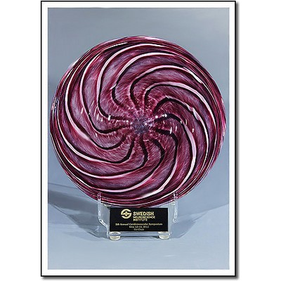 Burgundy Art Glass Rondelle w/o Stand (7"x7")