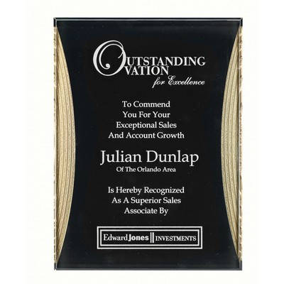 9"x12" Black and Gold Reflection Acrylic Plaque