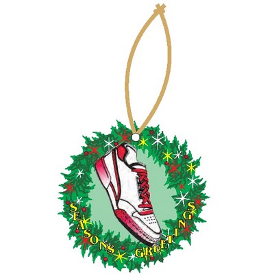 Sneaker Christmas Wreath Ornament w/ Clear Mirrored Back (3 Square Inch)
