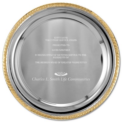 Round Tray w/Gold Border (8")