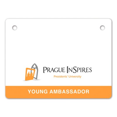 Full Color 50 Mil Name Badge (3"x4") Rectangle w/2 Holes