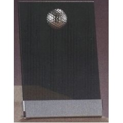 Smoked Glass Plaque Award w/Silver Golf Accent, Plastic Mounts & Base (5"x7.5")