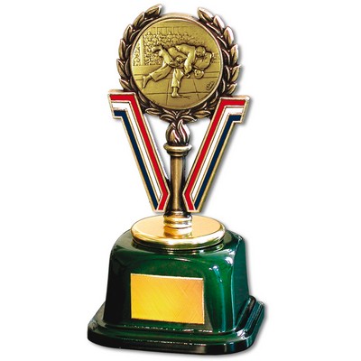Stock 7" Trophy with 2" Judo and Engraving Plate