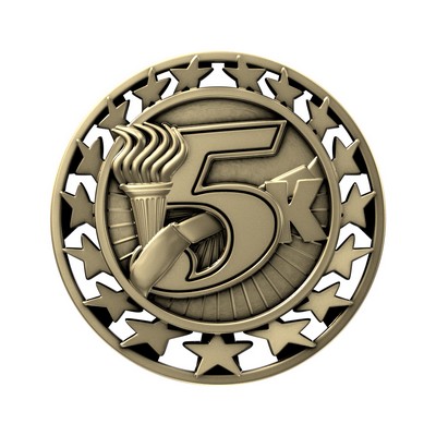 Antique 5K Star Medal (2-1/2")