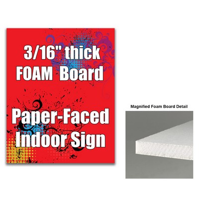 Foam 12X18 Paper Faced Foam Board Double Sided. 3/16" Thick. Full Color