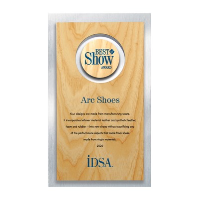 Circle Cutout Alder Wood & Silver Backer Digi-Color Plaque (6 3/4" x 11 1/2" x 1/2")
