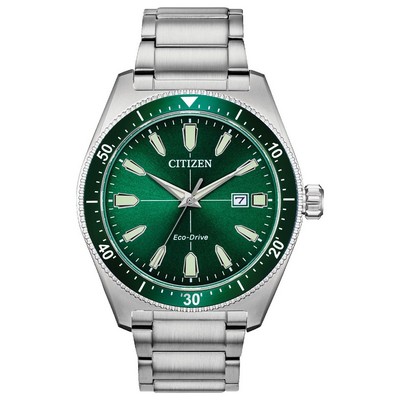 Citizen® Men's Eco-Drive Brycen Stainless Steel Watch W/ Green Dial