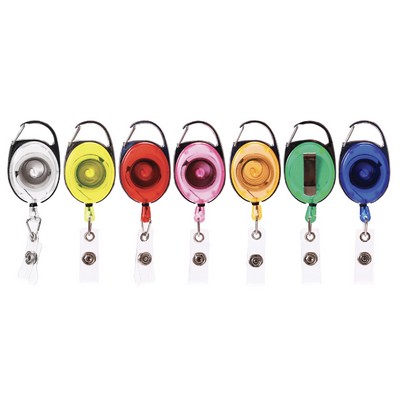 Overseas Oval Metal Clip-On w/Dome Badge Reel BLANK