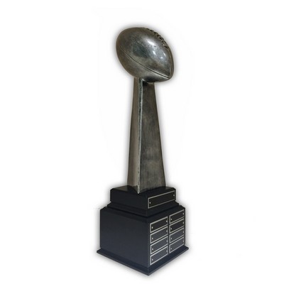 25 ½" Antique Silver Large Fantasy Football Trophy w/24 Name Plates