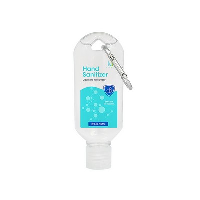Hand Sanitizer Gel with Carabiner, 2 Oz. - Ocean