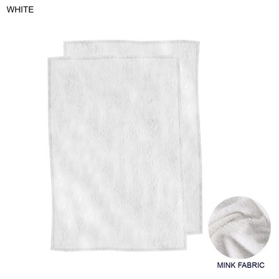 Plush and Cozy Mink Flannel Fleece White Baby Blanket, (30"x40"), Blank Only