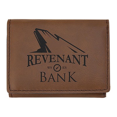 Trifold Wallet, Laserable Leatherette, 4" x 3"