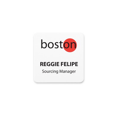 Printed Square Metal Name Badge PIN Fastener - Square (SQ) 1.62" x 1.62"