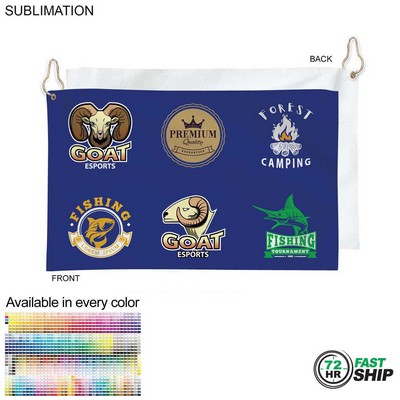 72 Hr Fast Ship - Colored Velour Terry Cotton Blend Golf Towel, 72 Hr Fast Ship, (12"x18")
