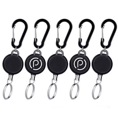 Retractable Keychain with Lanyard Clip and Key Ring