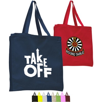 12 oz. Cotton Canvas Shopper Tote Bag with Gusset USA Decorated (14" x 15")