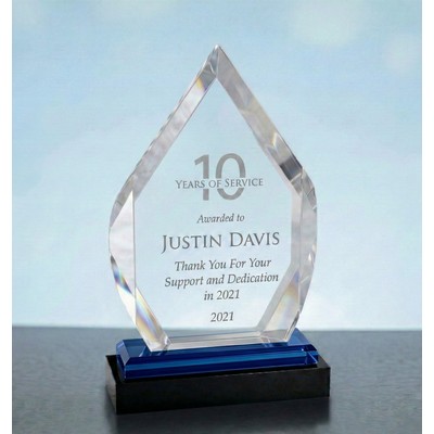 Blue Fusion Diamond Impress Acrylic Award