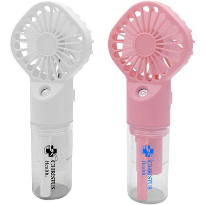 Portable Handheld Misting Fan - Rechargeable Battery Operated Spray Mist Fan - Water Mist Fan