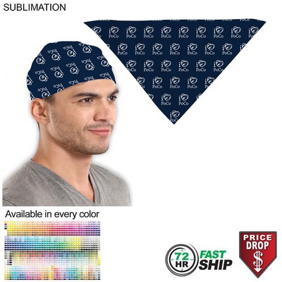 72 Hr Fast Ship - Triangle Bandana, Stitched Edges, Sublimated Edge to Edge (32"x22"x22")