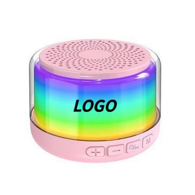 Mini transparent glass bluetooth speaker LED dazzle lights
