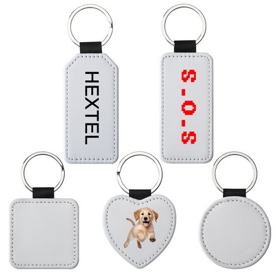 PU Leather Heat Transfer Keychain