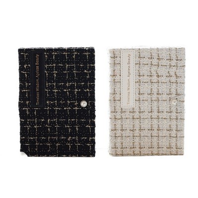 Tweed Fabric Journal with Pearl Accent