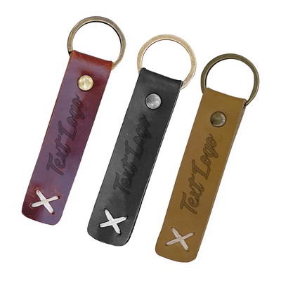 Personalized Leather Reveted Keychain