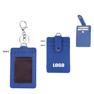 PU Leather 3 Pockets Card Holder