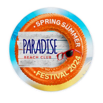 ProColor Double Sided Pure Poly Beach Diameter Towel with Decorative Balls 60"