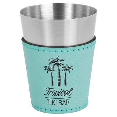2 oz. Leatherette & Stainless Steel Shot Glass