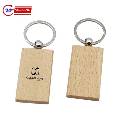 Rectangular Wooden Keychain