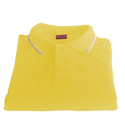 Polo Cotton Airtex Tipped Collar yellow-XS - 5XLT