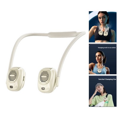 USB Rechargeable Mini Foldable Mute Plastic Small Neck Fan