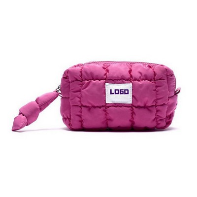 Aesthetic Puffy Quilted Pouch with Padded Protection
