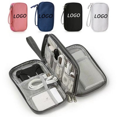Double-Layer Data Cable Storage Bag