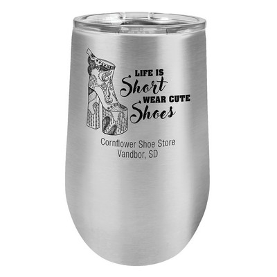 Polar Camel 16 oz. Stainless Steel Vacuum Insulated Stemless Tumbler with Lid