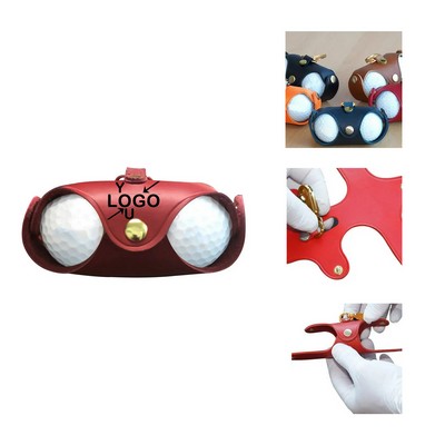 Leather Golf Ball Pouch With Carabiner